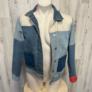 PacSun Blue and Cream Jean Jacket